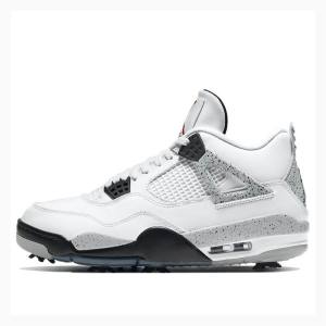 Nike Golf Cement Koripallokengät Miesten Air Jordan 4 Valkoinen Mustat Punainen | JD-689KC