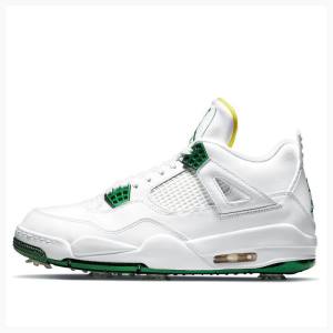 Nike Golf Metallic Koripallokengät Miesten Air Jordan 4 Valkoinen Vihreä | JD-593AU