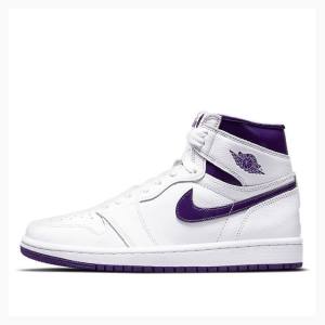 Nike High OG Court Koripallokengät Naisten Air Jordan 1 Valkoinen Violetit | JD-168KC