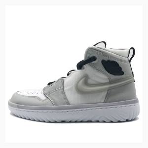 Nike High React Koripallokengät Miesten Air Jordan 1 Valkoinen Harmaat | JD-792QD