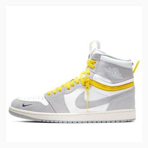 Nike High Switch Koripallokengät Miesten Air Jordan 1 Valkoinen Harmaat Keltainen | JD-089PY