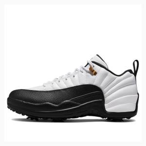 Nike Low Golf Taxi Unisex Tennarit Miesten Air Jordan 12 Valkoinen Mustat | JD-352UH