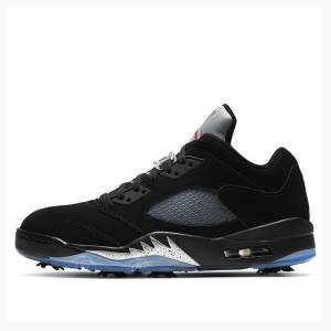 Nike Low Golf Tennarit Miesten Air Jordan 5 Mustat | JD-436MQ
