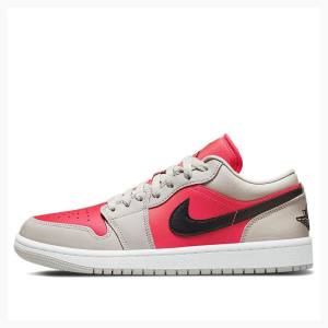 Nike Low Light Iron Ore Tennarit Naisten Air Jordan 1 Punainen Mustat | JD-681IG