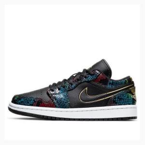 Nike Low Multicolor Snakeskin Tennarit Naisten Air Jordan 1 Mustat | JD-870RV