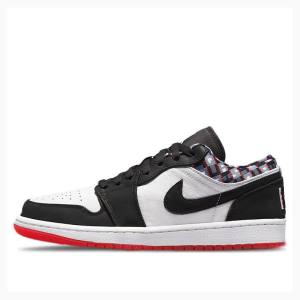 Nike Low Quai 54 Tennarit Miesten Air Jordan 1 Valkoinen Mustat Punainen | JD-973PE