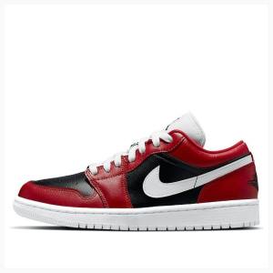 Nike Low Reverse Chicago Flip Tennarit Naisten Air Jordan 1 Mustat Valkoinen Punainen | JD-907AN