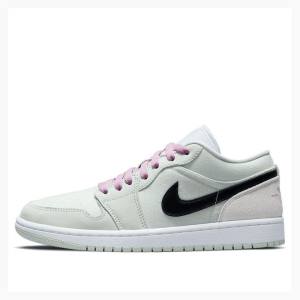 Nike Low SE Barely Green Tennarit Naisten Air Jordan 1 Vihreä Mustat Violetit | JD-497GH