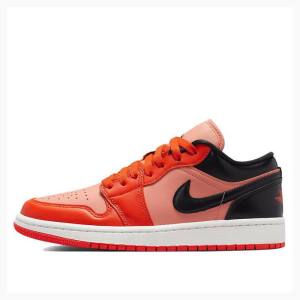Nike Low SE Crimson Bliss Tennarit Naisten Air Jordan 1 Punainen Mustat | JD-395GN