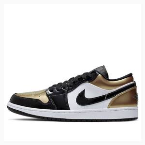 Nike Low Tennarit Miesten Air Jordan 1 Kultaiset Mustat | JD-129BN