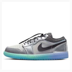 Nike Low Toggle Silver Tennarit Naisten Air Jordan 1 Hopea Mustat | JD-578GX