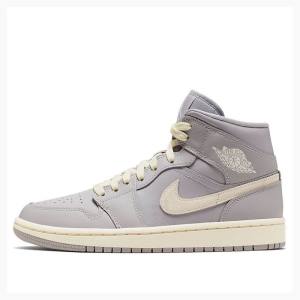 Nike Mid Atmosphere Pale Ivory Koripallokengät Naisten Air Jordan 1 Harmaat | JD-519NQ