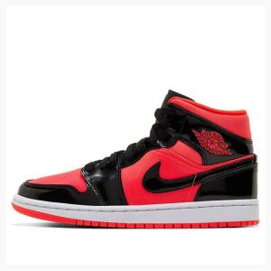 Nike Mid Bright Crimson Koripallokengät Naisten Air Jordan 1 Punainen Mustat | JD-915QA