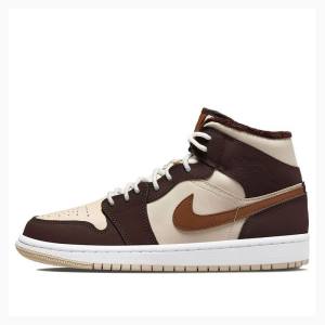 Nike Mid Brown Basalt Oatmeal Koripallokengät Naisten Air Jordan 1 Ruskea | JD-742PF
