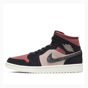 Nike Mid Burgundy Dusty Koripallokengät Naisten Air Jordan 1 Punainen Mustat | JD-473NU