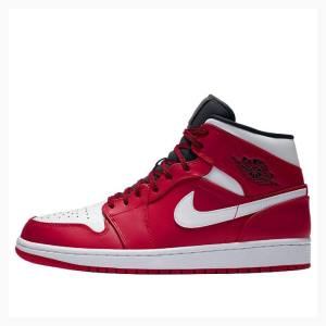 Nike Mid Chicago Koripallokengät Miesten Air Jordan 1 Valkoinen Punainen | JD-641BP