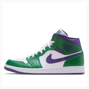 Nike Mid Hulk Koripallokengät Miesten Air Jordan 1 Vihreä Violetit | JD-480LF