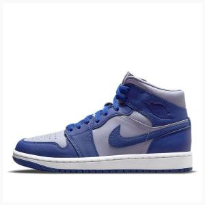 Nike Mid Iron Koripallokengät Naisten Air Jordan 1 Sininen | JD-149ZW