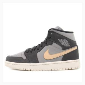 Nike Mid Iron Onyx Koripallokengät Naisten Air Jordan 1 Harmaat | JD-712XT