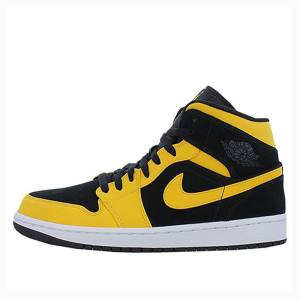 Nike Mid Koripallokengät Miesten Air Jordan 1 Mustat Keltainen | JD-028TN