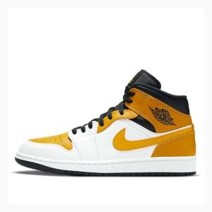 Nike Mid Koripallokengät Miesten Air Jordan 1 Kultaiset Valkoinen | JD-107TB