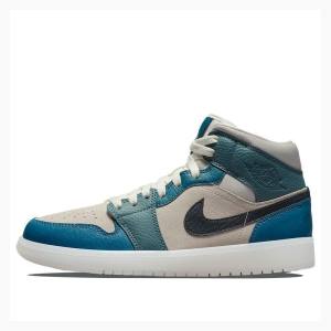 Nike Mid Koripallokengät Naisten Air Jordan 1 Sininen Valkoinen Punainen | JD-064HW
