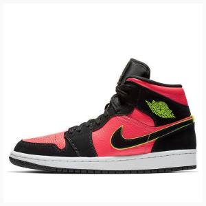 Nike Mid Koripallokengät Naisten Air Jordan 1 Mustat Punainen | JD-678TD