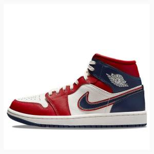 Nike Mid Koripallokengät Naisten Air Jordan 1 Sininen Punainen | JD-823PM