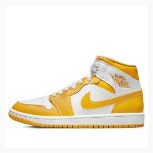 Nike Mid Koripallokengät Naisten Air Jordan 1 Valkoinen Keltainen | JD-907NF