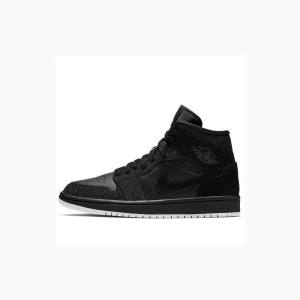 Nike Mid Koripallokengät Naisten Air Jordan 1 Mustat | JD-912PO