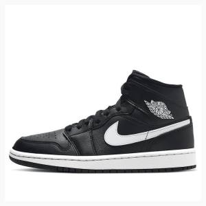Nike Mid Koripallokengät Naisten Air Jordan 1 Mustat Valkoinen | JD-987BN