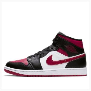 Nike Mid Noble Koripallokengät Miesten Air Jordan 1 Mustat Valkoinen Punainen | JD-654VN