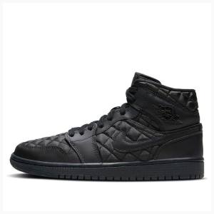 Nike Mid SE 'Black Quilted' Koripallokengät Naisten Air Jordan 1 Mustat | JD-302CT