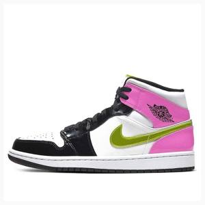 Nike Mid SE 'Cyber Active Fuchsia' Koripallokengät Miesten Air Jordan 1 Valkoinen Kultaiset Violetit | JD-925CL