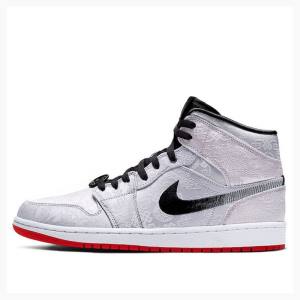 Nike Mid SE FRLS GC Fearless - CLOT Koripallokengät Miesten Air Jordan 1 Hopea Punainen Mustat | JD-567LQ