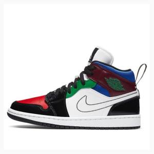 Nike Mid SE Multi-Color Koripallokengät Naisten Air Jordan 1 Mustat Punainen Vihreä Sininen | JD-235GF