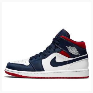 Nike Mid SE Olympic Koripallokengät Miesten Air Jordan 1 Valkoinen Sininen | JD-863IE