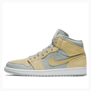 Nike Mid SE 'Tan Grey' Koripallokengät Miesten Air Jordan 1 Harmaat Keltainen | JD-697NK
