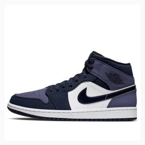 Nike Mid Sanded Koripallokengät Miesten Air Jordan 1 Violetit | JD-439HK