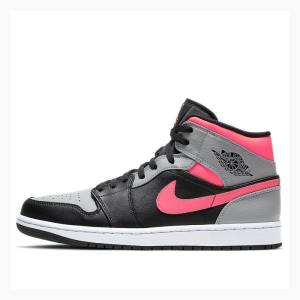Nike Mid Shadow Koripallokengät Miesten Air Jordan 1 Mustat Hopea Pinkki | JD-083RJ
