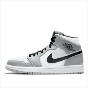 Nike Mid Smoke Koripallokengät Miesten Air Jordan 1 Harmaat Mustat | JD-065RB