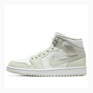 Nike Mid Spruce Aura Koripallokengät Naisten Air Jordan 1 Vihreä Valkoinen | JD-691NO
