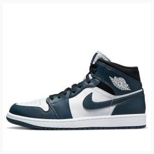 Nike Mid Teal Koripallokengät Miesten Air Jordan 1 Valkoinen Sininen | JD-961HL