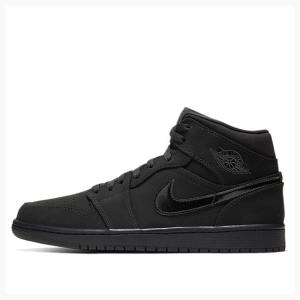 Nike Mid Triple Koripallokengät Miesten Air Jordan 1 Mustat | JD-528KG