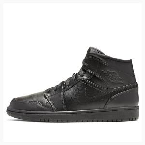 Nike Mid Triple Koripallokengät Miesten Air Jordan 1 Mustat | JD-624BH