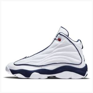 Nike Pro Strong Koripallokengät Miesten Air Jordan Valkoinen Laivastonsininen | JD-601AO