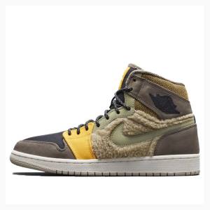 Nike RTR HI PREM UT Beach Ridgerock Koripallokengät Naisten Air Jordan 1 Ruskea Keltainen | JD-854DK