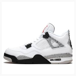Nike Retro Cement OG Koripallokengät Miesten Air Jordan 4 Valkoinen Mustat Oranssi | JD-419PI