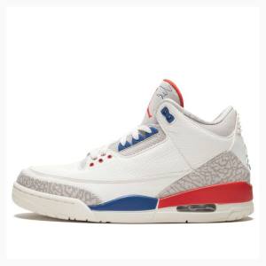 Nike Retro Charity Game Koripallokengät Miesten Air Jordan 3 Valkoinen Sininen Punainen | JD-483NT