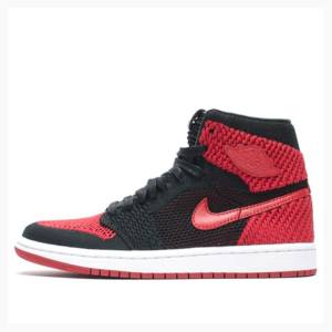 Nike Retro Flyknit Banned - Bred Koripallokengät Miesten Air Jordan 1 Punainen Mustat | JD-794VK